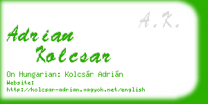 adrian kolcsar business card